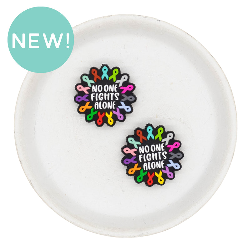No One Fights Alone Ribbons Silicone Focal Bead 29mm (Package of 2)