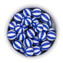 Blue and White Beach Ball Beads 16mm (Package of 10)