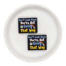 Don't Look Back You're Not Going That Way Silicone Focal Bead 27x34mm (Package of 2)