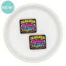Teacher Besties - because going crazy alone is just not as much fun Silicone Focal Bead 29x25mm (Package of 2)