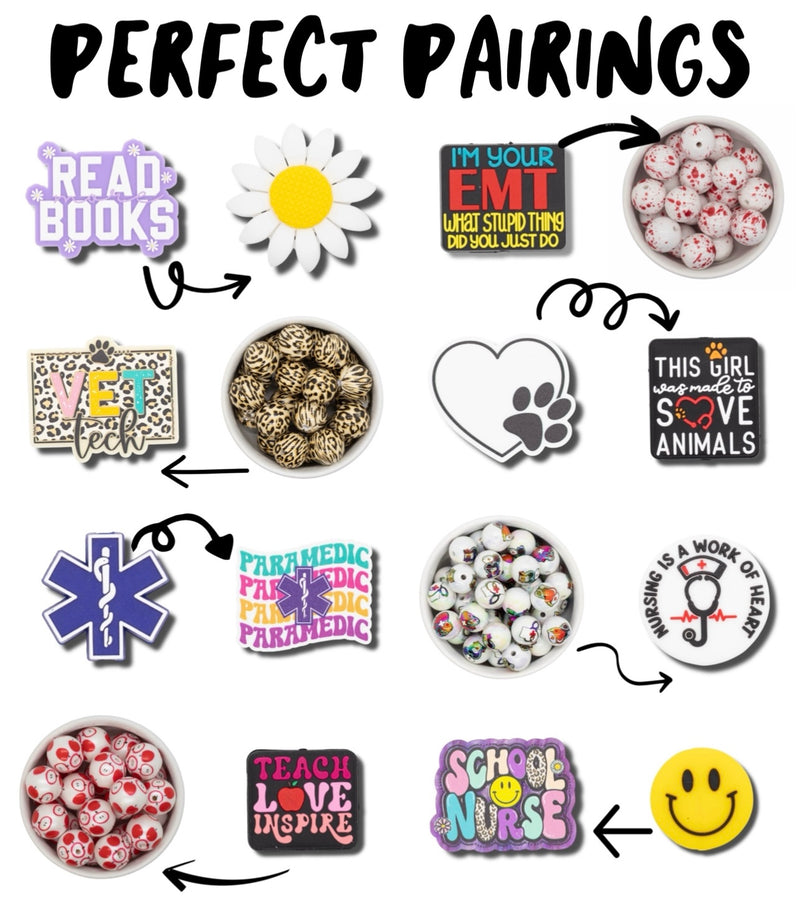 I'm Your EMT - What Stupid Thing Did You Just Do Silicone Focal Bead 34x28mm (Package of 2)