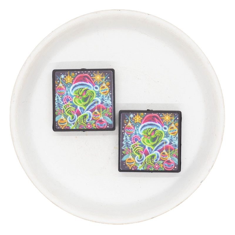 You're a Mean One Lights Printed Silicone Focal Bead 30mm (Package of 2)
