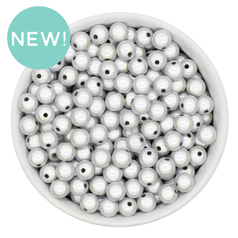 White Illusion Beads 8mm (Package of Approx. 50 Beads)