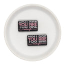 You Are Enough Silicone Focal Bead 36x19mm (Package of 2)