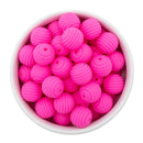Flamingo Pink Solid Spiral 15mm Silicone Beads (Package of 10)