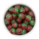 Double Color Super Glitter Red & Green Beads 16mm (Package of 10)