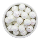 White Iridescent Oblong Multifaceted 16x17mm (Package of 10)