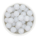 Bright White Glitter Silicone Beads 15mm (Package of 10)
