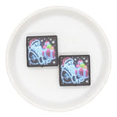 Santa Lights Printed Silicone Focal Bead 30mm (Package of 2)