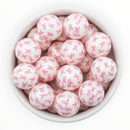 Pink Ribbon Print Beads 20mm (Package of 10)