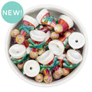 3-D Iridescent Santa Hat w/Bow Bead 29x18x17mm (Package of 5)