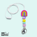 Brights Rainbow Silicone Focal Bead 30x29mm (Package of 2)