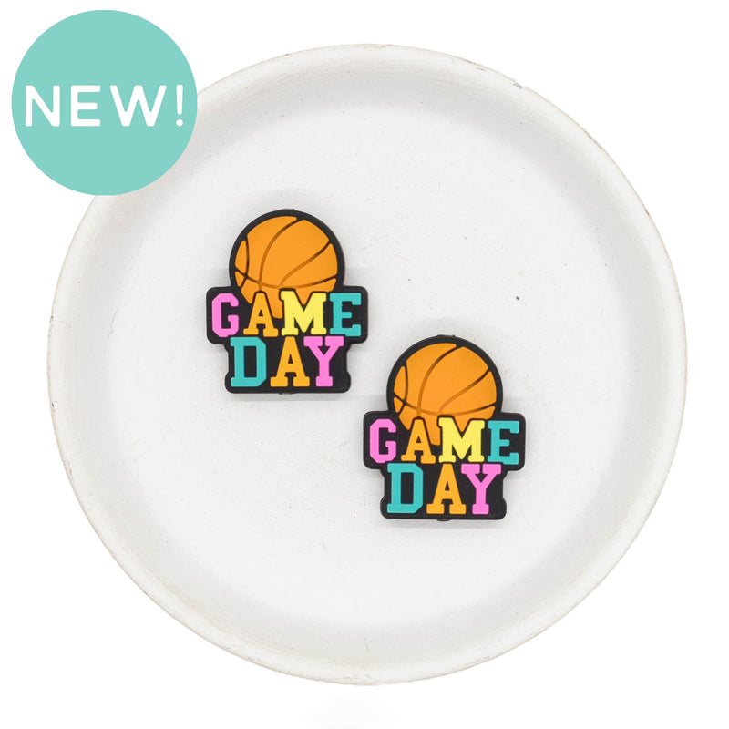 Basketball Game Day Silicone Focal Bead 30x27mm (Package of 2)
