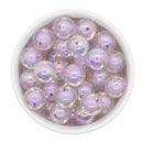 Iridescent Clear w/Lavender Color Core Beads 16mm (Package of 10)