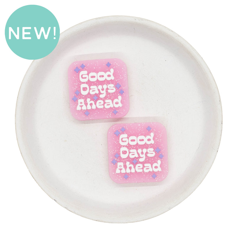 Good Days Ahead Glitter Silicone Focal Bead 30mm (Package of 2)