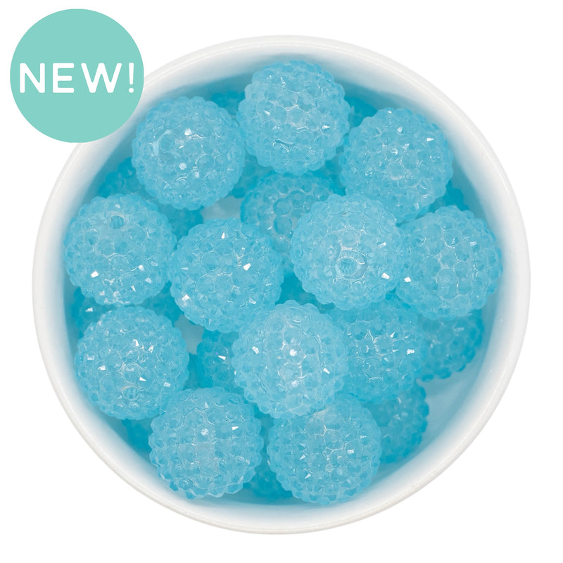 Glow in the Dark Electric Blue Jelly Rhinestone Beads 20mm (Package of 10)