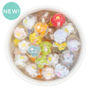 Suspended Multicolor Clay Flower Beads 16mm (Package of 10)