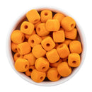 Orange Square Flocked/Fuzzy Large Hole Beads 12mm Square, 15mm Diagonal (Package of 20)