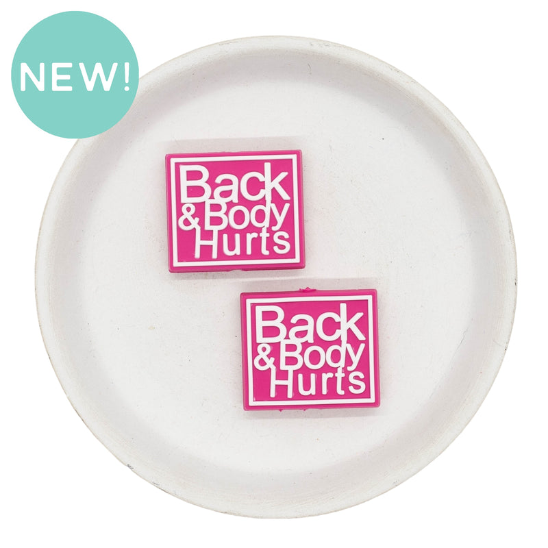 Back & Body Hurts Silicone Focal Bead 26x30mm (Package of 2)