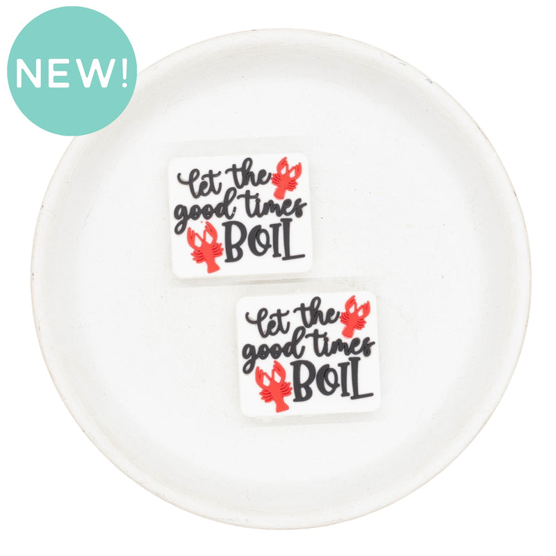Let the Good Times Boil Silicone Focal Bead 25x30mm (Package of 2)