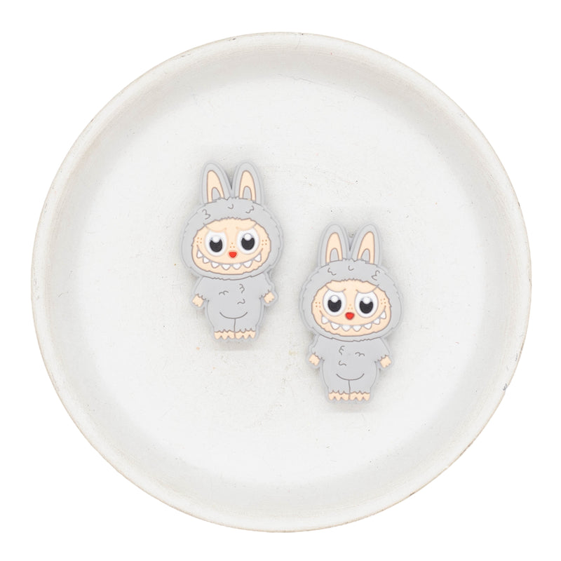 Fuzzy Monster Silicone Focal Bead 22x38mm (Package of 2)