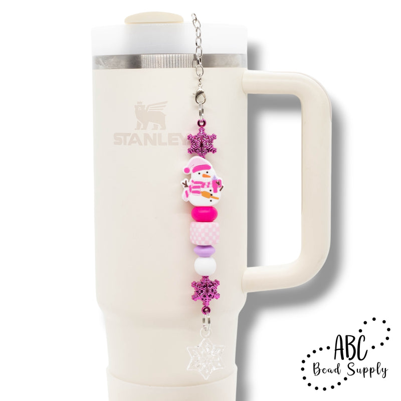 Snowflake Double Jump Ring Ends Beadable Bar - Add to your project of choice! (Package of 1)