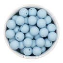 Pale Blue Silicone Beads 15mm (Package of 10)