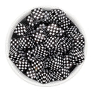 Black and White Check Square Beads 14mm Square, 16mm Diagonal (Package of 10)