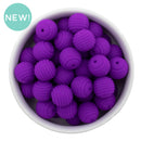 Purple Solid Spiral 15mm Silicone Beads (Package of 10)