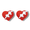 3-D Bow Wrapped Heart Silicone Focal Bead 26x29x19mm (Package of 2)