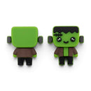 3-D Green Monster Silicone Focal Bead 28x26x12mm (Package of 2)