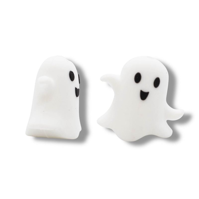 3-D Simple Ghost Silicone Focal Bead 27x28x18mm (Package of 2)