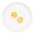 Gold Flower Silicone Focal Bead 22mm (Package of 2)