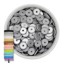 Metallic Silver Rope Edge Silicone Spacer Beads 12x2mm (Package of 20)