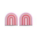 Pinks Rainbow Silicone Focal Bead 30x29mm (Package of 2)