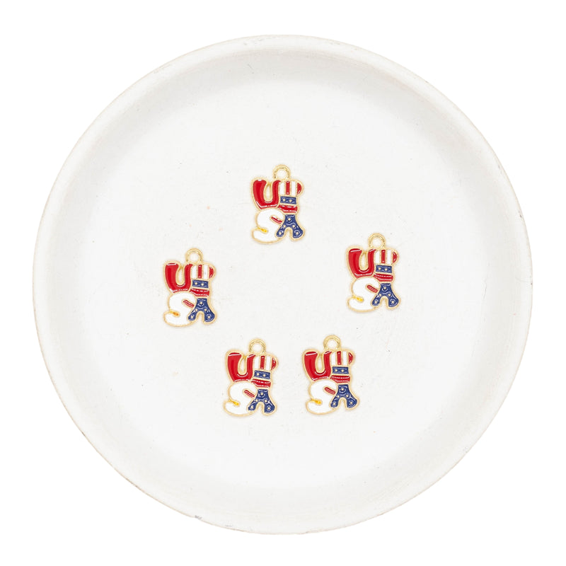 USA Enamel Charm 12x17mm (Package of 5)