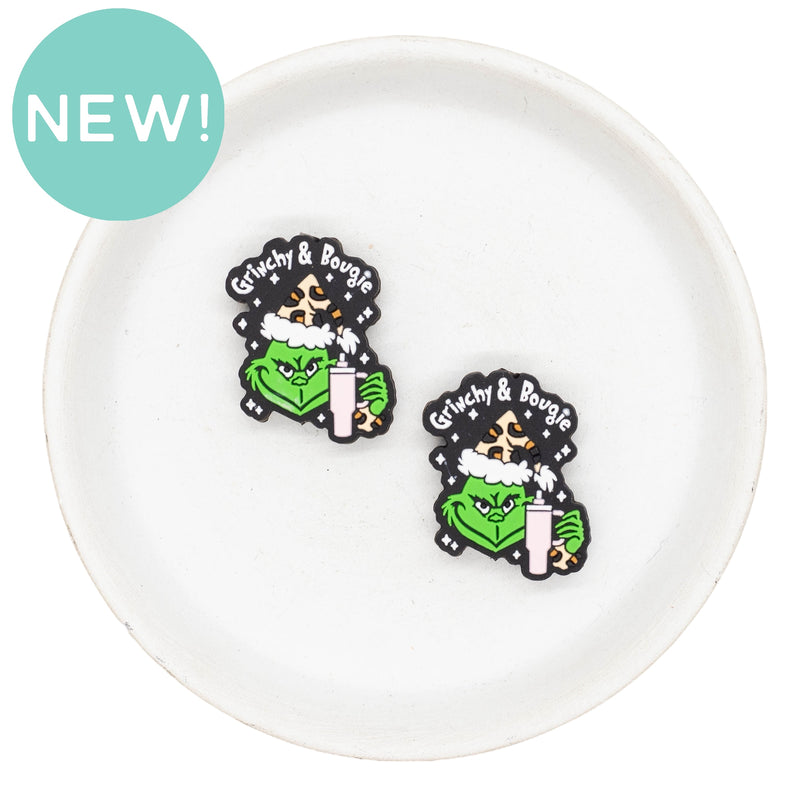 Grinchy & Bougie Silicone Focal Bead 30x22mm (Package of 2)