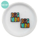Earth Toned Dog Mom Silicone Focal Bead 28x27mm (Package of 2)