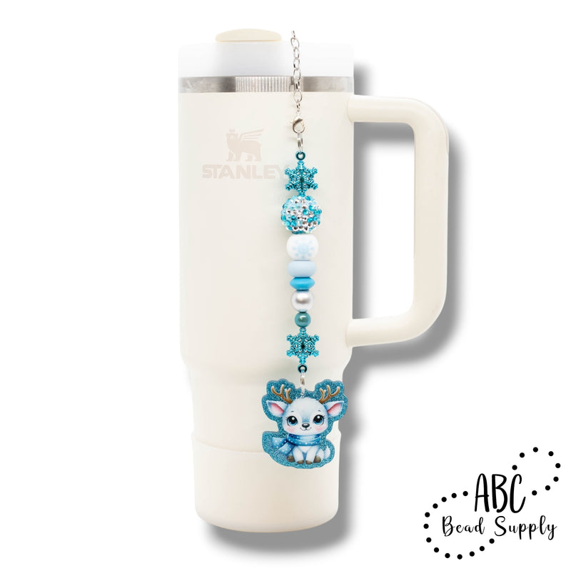 Snowflake Double Jump Ring Ends Beadable Bar - Add to your project of choice! (Package of 1)