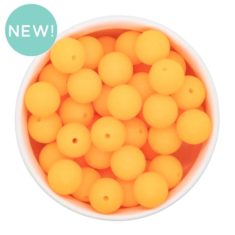 Glow in the Dark Neon Orange Silicone Beads 15mm (Package of 10)