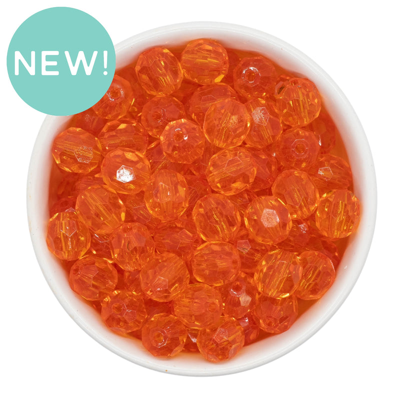 Orange Translucent Facet Beads 12mm (Package of 20)