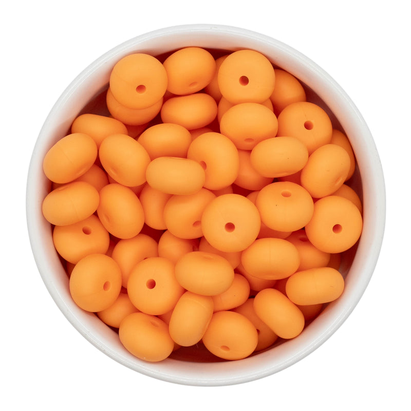 Tangerine Silicone Abacus Beads 8x14mm (Package of 10)