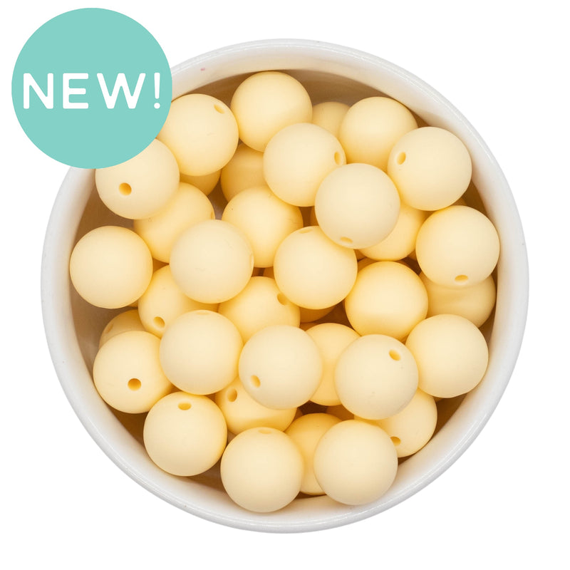 Cream Silicone Beads 15mm (Package of 10)