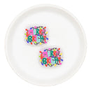 Merry & Bright Lights Glitter Silicone Focal Bead 26x32mm (Package of 2)