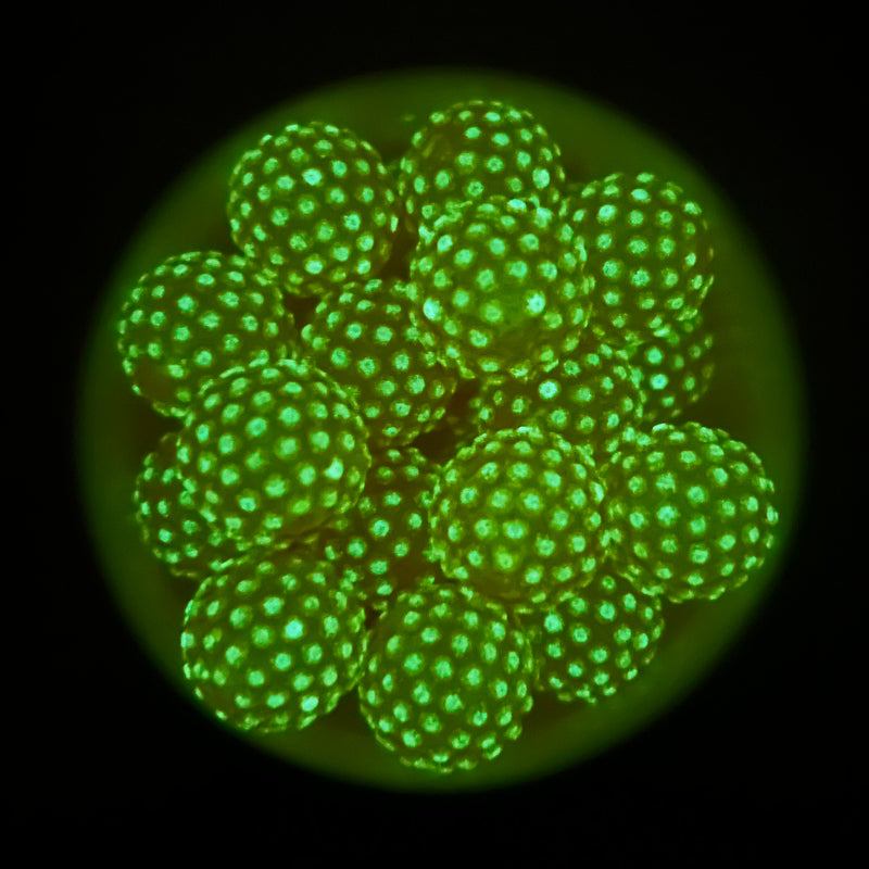 Glow in the Dark Tangerine Jelly Rhinestone Beads 20mm (Package of 10)