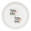 Teaching is a Work of Heart Silicone Focal Bead 25x28mm (Package of 2)