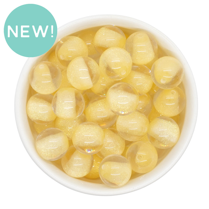 Ivory Color Core Glitter Illusion Beads 16mm (Package of 10)