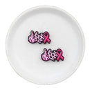 Pink Ribbon, Heart & Peace Silicone Focal Bead 30x17mm (Package of 2)