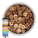 Metallic Copper Rope Edge Silicone Spacer Beads 12x2mm (Package of 20)