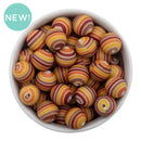 Fall Stripe Silicone Beads 15mm (Package of 10)